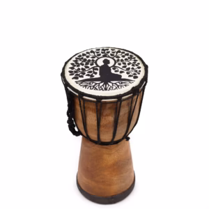 Håndlaget Djembe Tromme med Bred Topp - 25cm