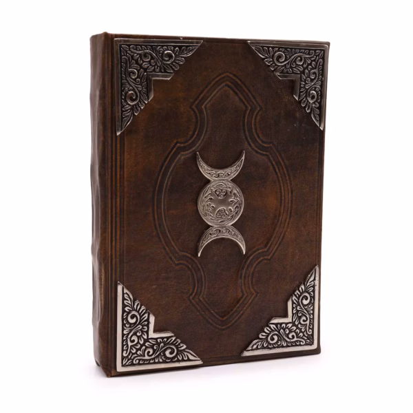 Carnet de Note - Décor Triple Lune en Zinc - 200 Pages à Bords Plats - 26x18cm
