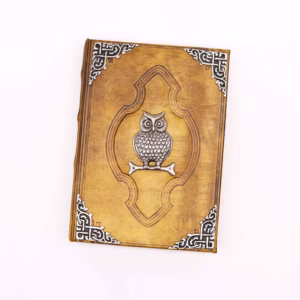 Libro Bronceado Cafe Fuerte - Búho de Zinc con Bordes