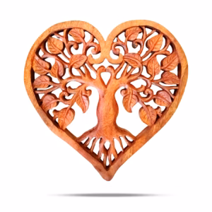 Panneau Arbre de Vie Décoratif Coeur en Bois 40cm