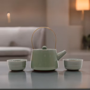 Set de Théière Jade Herbal - Pot & Deux Tasses