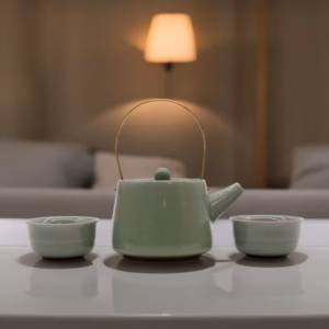 Herbal Jade Tepotte Sæt - Kande og To Kopper