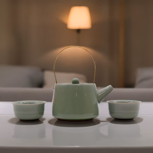 Set de Théière Jade Herbal - Pot & Deux Tasses