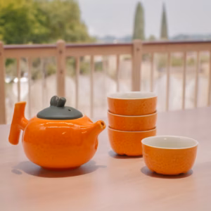 Herbal Orange Teekannen - Set - Kanne und Vier Tassen
