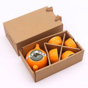 Herbal Orange Teekannen - Set - Kanne und Vier Tassen