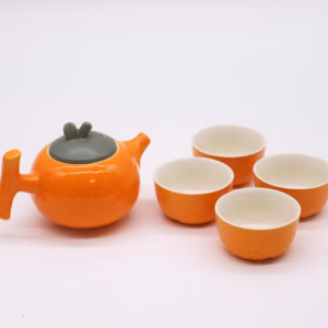 Herbal Orange Teekannen - Set - Kanne und Vier Tassen