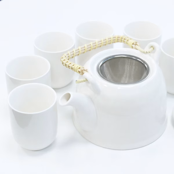Kräuter Teekanne - Set - Klassisch Weiß