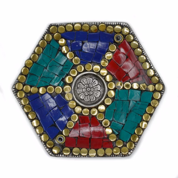 Porte - Encens & Cônes Tibétain Plaque Hexagonale