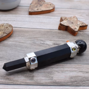 Baguette de Guérison Cristal Hexagonale - 12cm - Agate Noire