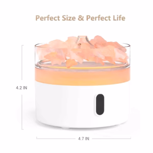 Himalaya Salt Aromadiffusor - Nattlys - USB - C - Flammeeffekt (salt Inkludert)