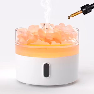 Himalaya Salt Aromadiffusor - Nattlys - USB - C - Flammeeffekt (salt Inkludert)