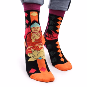 Hop Hare Bamboo Socks - 36-40 - Pink Buddha & Lotus
