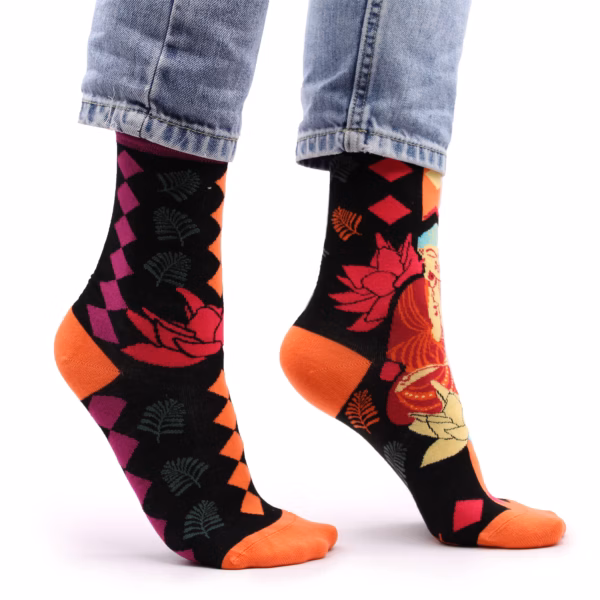 Hop Hare Bamboo Socks - 36-40 - Pink Buddha & Lotus