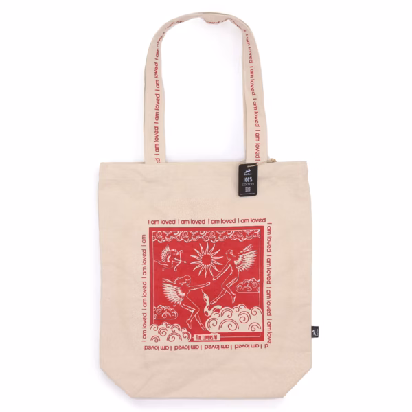 Hop Hare Totebag / Bæreveske - I Am Loved - 10 Oz Bomullslerret