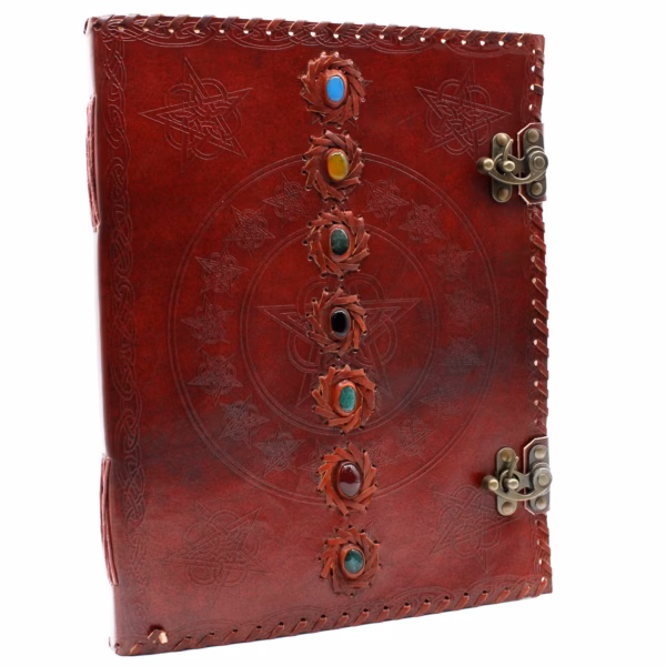 Libro Grande de Cuero de los 7 Chakras