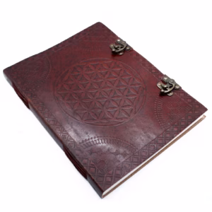 Carnet en Cuir - Fleur de Vie - Très Grand