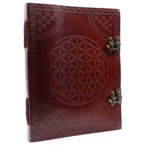 Carnet en Cuir - Fleur de Vie - Très Grand