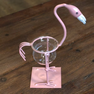 Hydroponisk Hjemmedekor - Rosa Metallflamingo Des 2