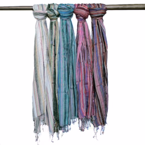 Bufandas Bohemias Indias - 22x72cm - Colores Aleatorios con Hilo Dorado