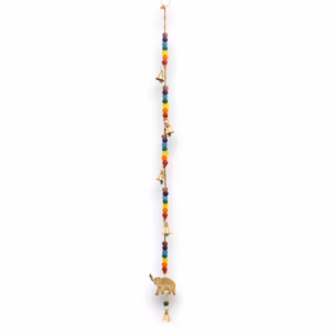 Indisk Vindspil - Messingelefant med Chakraperler Snor Bells - 53cm