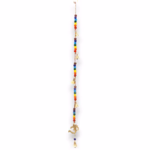 Indisk Vindspil - Messing OM med Chakraperler Snor Bells - 53cm