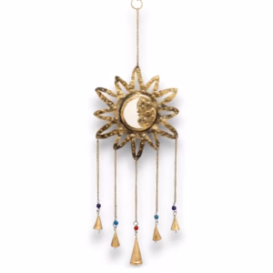Carillones Indios - Sol Luna Espejo 5 Campanas - 12x65cm