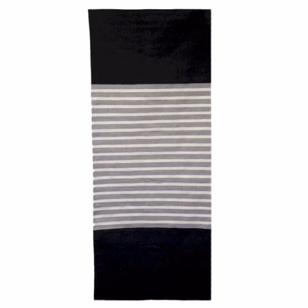 Indisk Bomullsmatta - Svart / Grå - 70x170cm