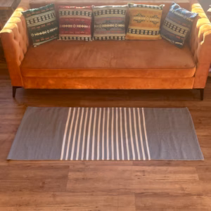 Indischer Baumwollteppich - Grau - 70x170cm