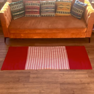 Indisk Bomullsteppe - 70x170cm - Rød/rosa