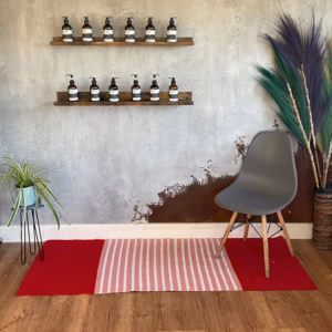 Indisk Bomullsteppe - 70x170cm - Rød/rosa