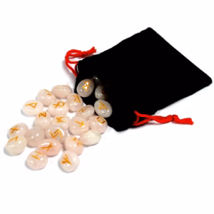 Pierres Runiques Indiennes & Sachet - Quartz Rose