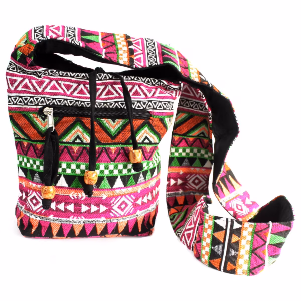 Tejido Jacquard - Mochila Peq. Rosada - Rosa Sling Bag