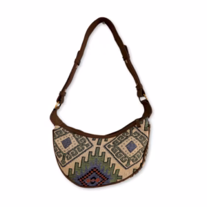 Bolso Hobo Jacquard - Geo - Geen (Correa Marrón)