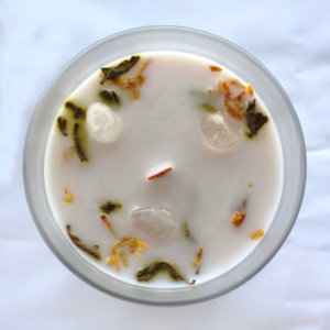 Bougie au Jasmin avec Pierre Fine Quartz Cristallin - Equilibre Spirituel