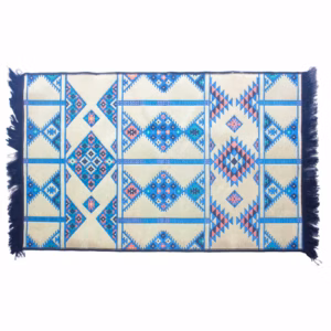 Tapis Kilim 125x80cm - Bleu Ciel