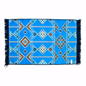 Tapis Kilim 125x80cm - Bleu Ciel
