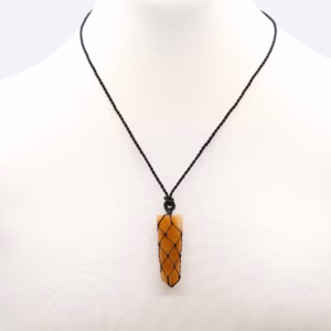 Pendentif en Pierre Fine Plate - Quartz Doré