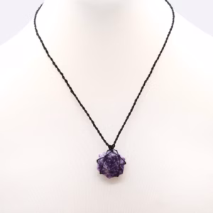 Spitzen - Edelstein - Hexagon - Anhänger - Lepidolit