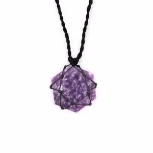Spitzen - Edelstein - Hexagon - Anhänger - Lepidolit