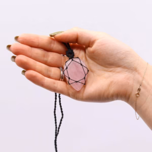 Laced Edelsten Teardrop Anheng - Rosenkvarts