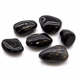 Store Afrikanske Sten - Sort Onyx - 6stk. 1 Store Afrikanske Sten - Sort Onyx - 6Stk.