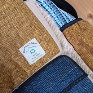 Boxy Hennep Rugzak - Teal & Kurkuma - Groot