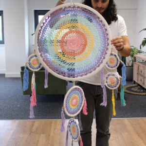 Drömfångare - Pastell Regnbåge - Stor - 55cm