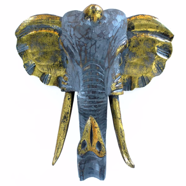 Elephant Head - Gold & Grey - Large