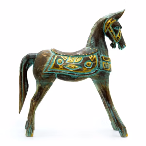 Caballo Antiguo Dorado y Turquesa - Grande