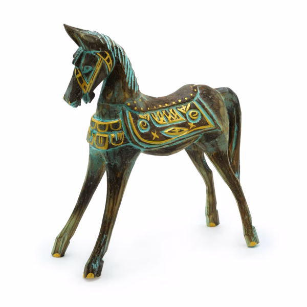 Goud & Turkoois Paard - Groot