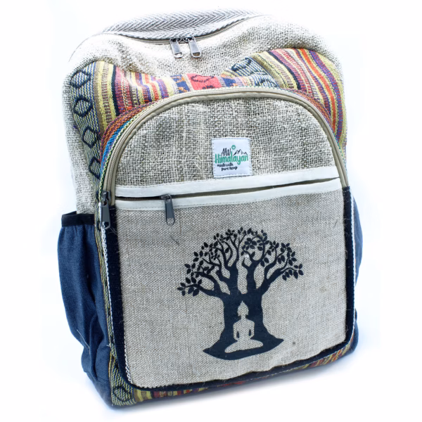 Hemp Backpack - Bohdi Tree Design - Large