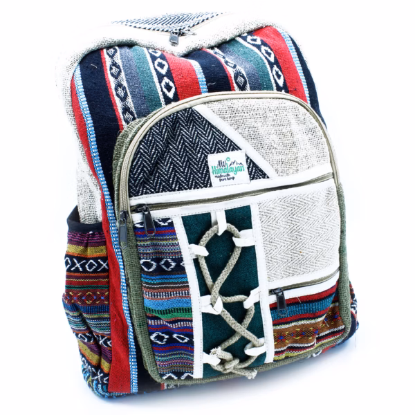 Hemp Backpack - Rope & Pockets Style - Large