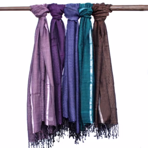 Bufandas Bohemias Indias Grandes - 28x72cm - Colores Aleatorios con Hilo Dorado