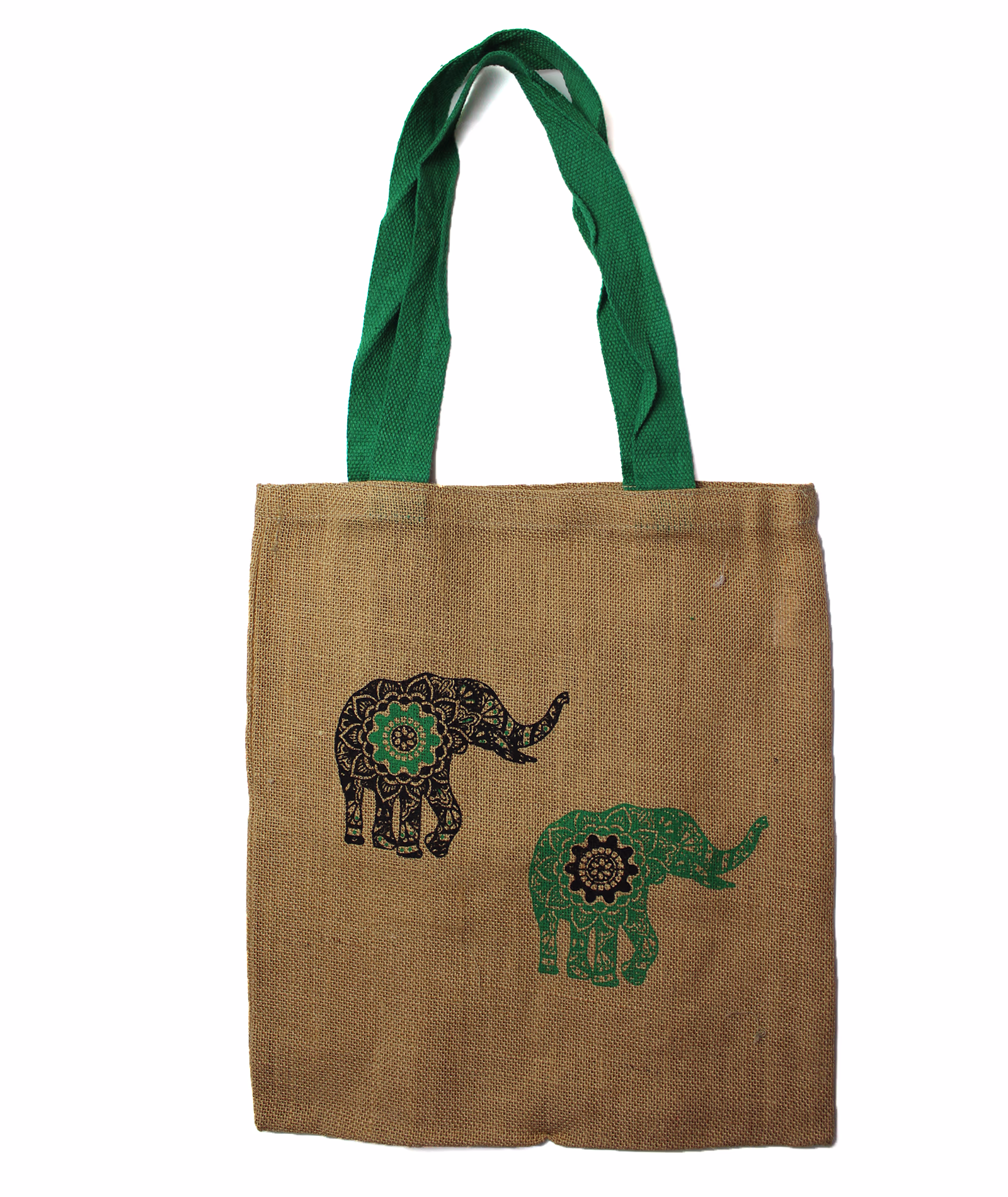 Totebag i Jute - Mystic Designs - Mandala Elephant - Stor 1 Totebag I Jute - Mystic Designs - Mandala Elephant - Stor
